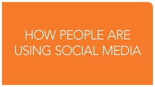 HoW PeoPle aRe
usinG social MeDia
 