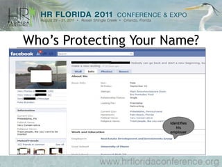 Who’s Protecting Your Name? Identifies his employer 