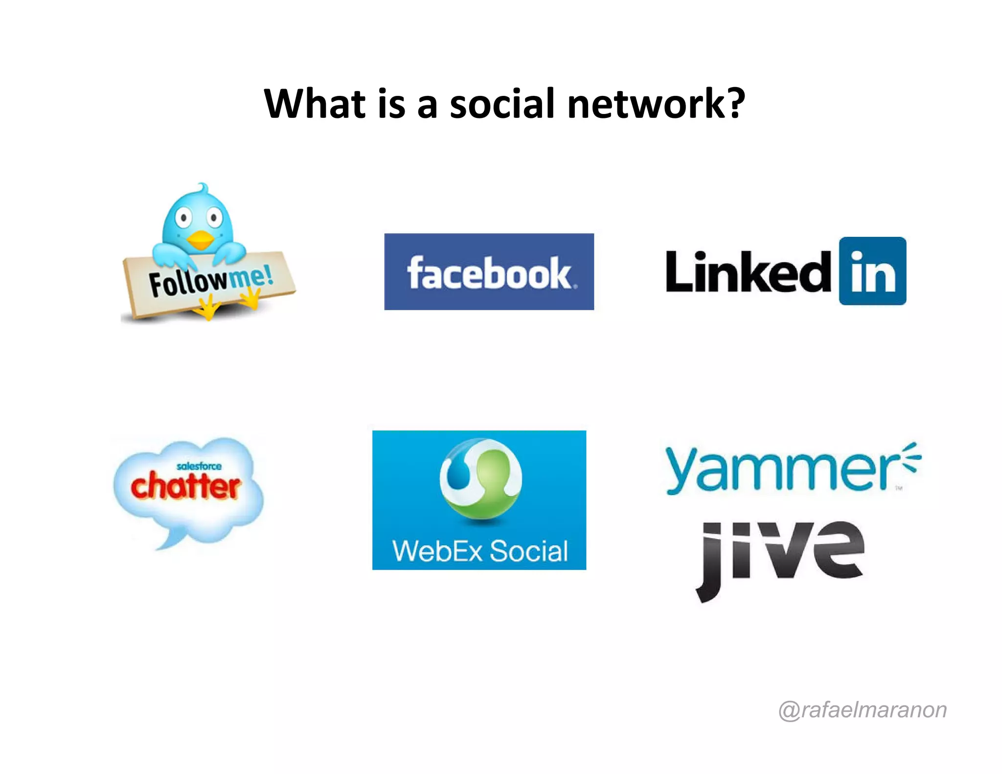 What is a social network?




                            @rafaelmaranon
 