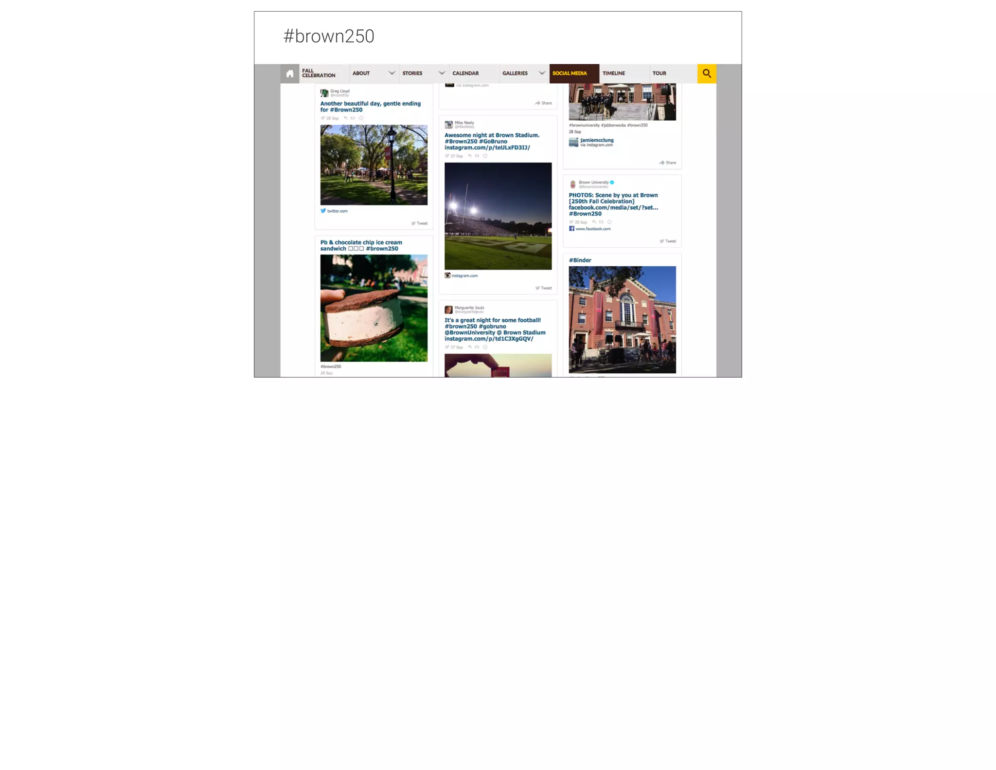 m 
#brown250 
College 
•Human side of SEO – what people see 
•Robot side of SEO – what makes a page desirable 
to engines 
•Baseline recommendations for major and minor 
pages 
•Adding some content for the undecided or 
undeclared student 
 