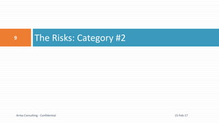 The Risks: Category #2
15-Feb-17
9
Arrka Consulting - Confidential
 