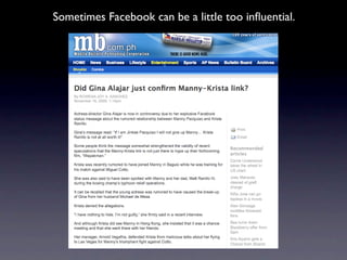 Sometimes Facebook can be a little too inﬂuential.
 