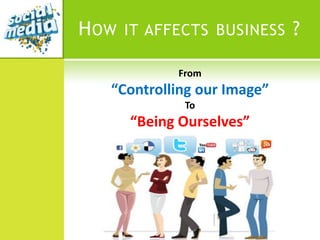 H OW   IT AFFECTS BUSINESS   ?

             From
   “Controlling our Image”
              To
       “Being Ourselves”
 