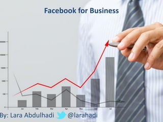 Facebook for Business
By: Lara Abdulhadi @larahadi
 
