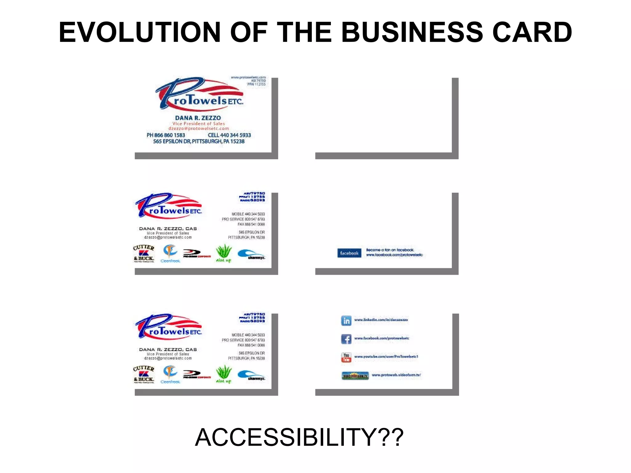 EVOLUTION OF THE BUSINESS CARD ACCESSIBILITY?? 