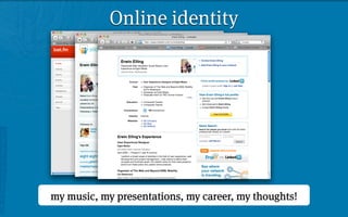 Online identity




my music, my presentations, my career, my thoughts!
 