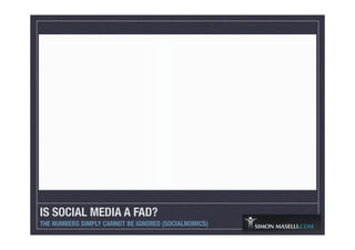 IS SOCIAL MEDIA A FAD?
THE NUMBERS SIMPLY CANNOT BE IGNORED (SOCIALNOMICS)
 