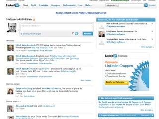 Social-Media-Plattformen Xing und LinkedIn Business-Plattformen mit persönlichen und Unternehmensprofilen Network mit Kunden, Kollegen, Lieferanten, Gleichgesinnten  Suche – Biete, Gruppen, Nachrichten  Auch zur Selbstdarstellung    Headhunter Informationsquelle, Datenbank, Expertenforum  | Social Media: Wird jeder Mitarbeiter zu einem Pressesprecher? | 7. Mai 2010 