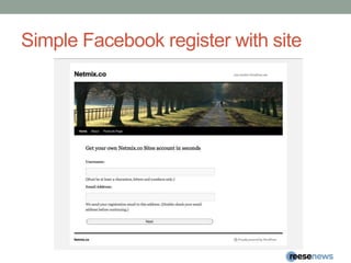 Simple Facebook register with site