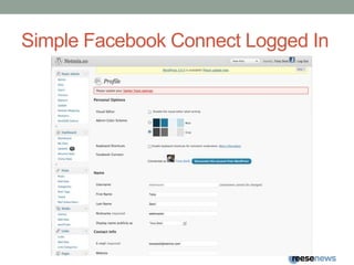 Simple Facebook Connect Logged In
