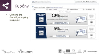 Kupóny
• Odměna pro
fanoušky – kupóny
jen pro ně
 