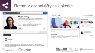 Firemní a osobní účty na LinkedIn
 