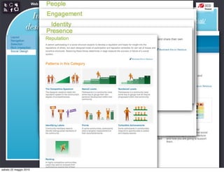 Web Communication and Social Media - Media design 03


                   Interaction
                                                      http://developer.yahoo.com/ypatterns/social/
                 design patterns




sabato 22 maggio 2010
 
