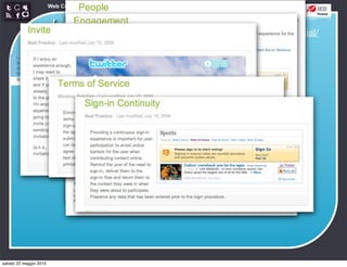 Web Communication and Social Media - Media design 03


                   Interaction
                                                      http://developer.yahoo.com/ypatterns/social/
                 design patterns




sabato 22 maggio 2010
 