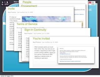 Web Communication and Social Media - Media design 03


                   Interaction
                                                      http://developer.yahoo.com/ypatterns/social/
                 design patterns




sabato 22 maggio 2010
 