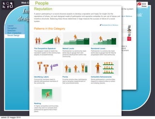 Web Communication and Social Media - Media design 03


                   Interaction
                                                      http://developer.yahoo.com/ypatterns/social/
                 design patterns




sabato 22 maggio 2010
 