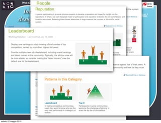 Web Communication and Social Media - Media design 03


                   Interaction
                                                      http://developer.yahoo.com/ypatterns/social/
                 design patterns




sabato 22 maggio 2010
 