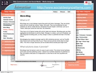 Web Communication and Social Media - Media design 03


                   Interaction                        http://www.socialdesignpatterns.com/
                 design patterns




sabato 22 maggio 2010
 