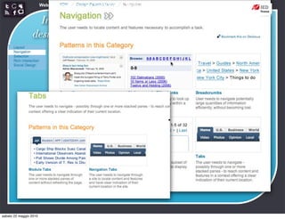 Web Communication and Social Media - Media design 03


                   Interaction
                                                                 http://developer.yahoo.com/ypatterns/navigation/
                 design patterns




sabato 22 maggio 2010
 