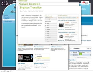 Web Communication and Social Media - Media design 03


                   Interaction                           http://developer.yahoo.com/ypatterns/richinteraction/
                 design patterns




sabato 22 maggio 2010
 