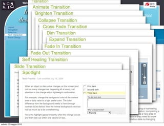 Web Communication and Social Media - Media design 03


                   Interaction                           http://developer.yahoo.com/ypatterns/richinteraction/
                 design patterns




sabato 22 maggio 2010
 