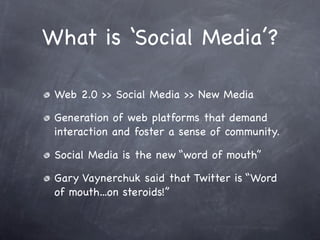 Social / New Media
 