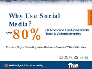 Why Use Social Media? >  It’s FREE, but you must invest  time . 