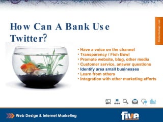 My Experience With Twitter: Access to other great industry minds Interaction with local & regional people Interaction with national media editors, business    leaders, Hall Of Famers Leads & prospects   Sales – Over $50k in closed business in last year 