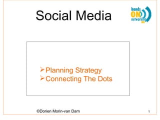Social Media


  Planning Strategy
  Connecting The Dots



©Dorien Morin-van Dam    1
 