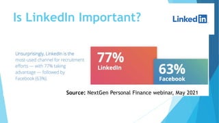 Is LinkedIn Important?
Source: NextGen Personal Finance webinar, May 2021
 