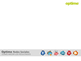Optime Redes Sociales
CÓMO MEDIR LOS RESULTADOS
 