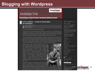 Blogging with Wordpress




                          8
 