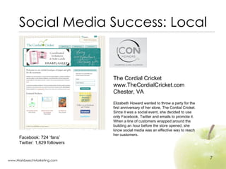 Social Media Success: Local The Cordial Cricket www.TheCordialCricket.com Chester, VA Elizabeth Howard wanted to throw a p...