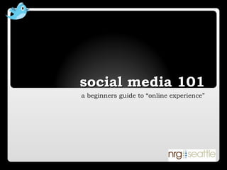 social media 101  a beginners guide to “online experience”  