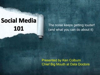 The noise keeps getting louder!
    (and what you can do about it)




Presented by Ken Colburn
Chief Big Mouth at Data Doctors
 