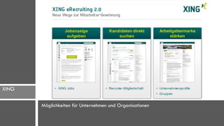 XING

       Möglichkeiten für Unternehmen und Organisationen
 