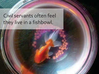 Civil servants often feel
they live in a fishbowl.
 