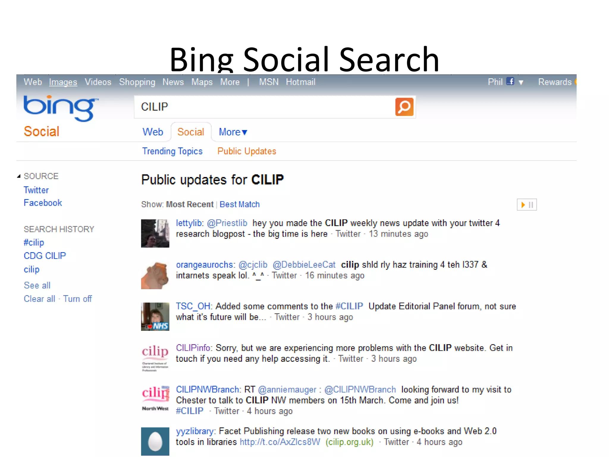 Bing Social Search
 