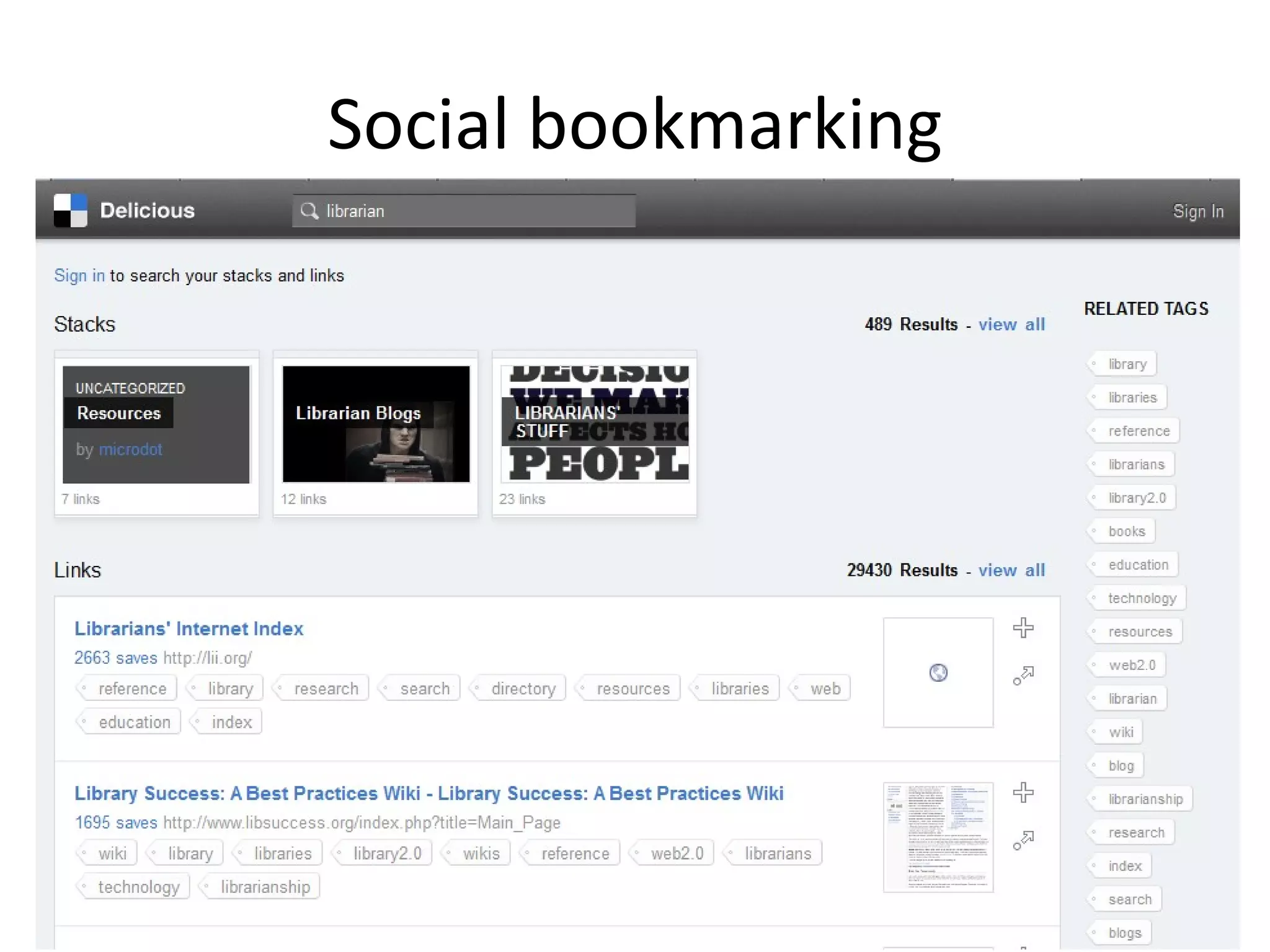 Social bookmarking
 