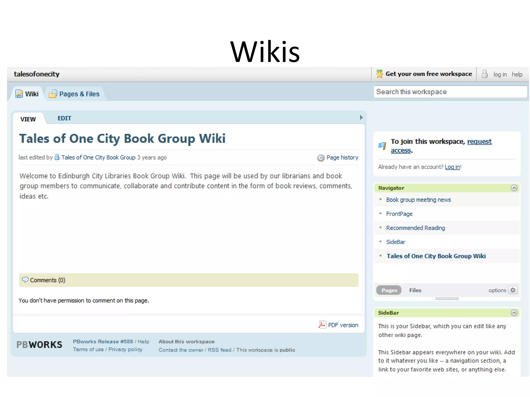 Wikis
 