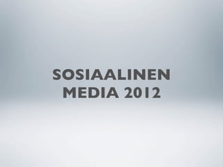SOSIAALINEN
 MEDIA 2012
 
