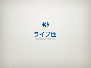 3
ライブ性
この瞬間を理解する
 