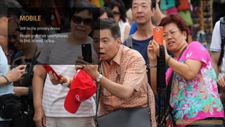 MOBILE
Will be the primary device.
People grab their smartphones 
to find, to read, to buy.

flickr.com/photos/fx61/9243754644/sizes/o

 