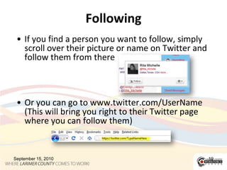 Start by Following OthersFollow the people in the handoutFollow people you knowFollow people who can help you in your job searchSearch for key people to follow using search toolsSeptember 15, 2010viveka@IntegratedAlliances.com @linkedinexpert18