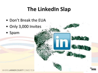 64What is LinkedIn®? World’s largest professional social network at 75+ million  Over 1 million company profiles A new member joins LinkedIn approximately every second, half are outside the U.S. Executives from all Fortune 500 companies are LinkedIn members.64© Copyright  2003-2009– Linked Into Business  -  All Rights Reserved