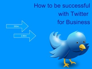 How to be successful
with Twitter
for Business
353m
2.85m
 