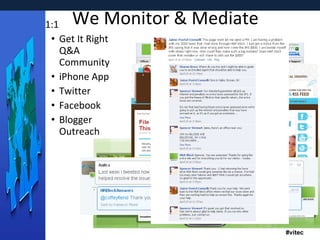 We Monitor & Mediate 1:1  Get It Right Q&A Community iPhone App Twitter  Facebook Blogger Outreach 