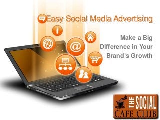 Easy Social Media Advertising
Make a Big
Difference in Your
Brand’s Growth
 