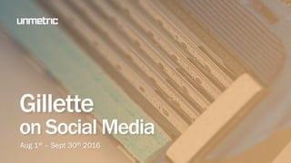Gillette
on Social Media
Aug 1st – Sept 30th 2016
 