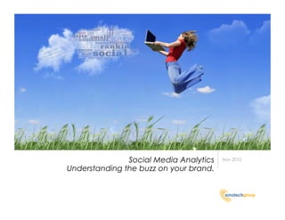 Social Media Analytics   Nov 2010

Understanding the buzz on your brand.
 